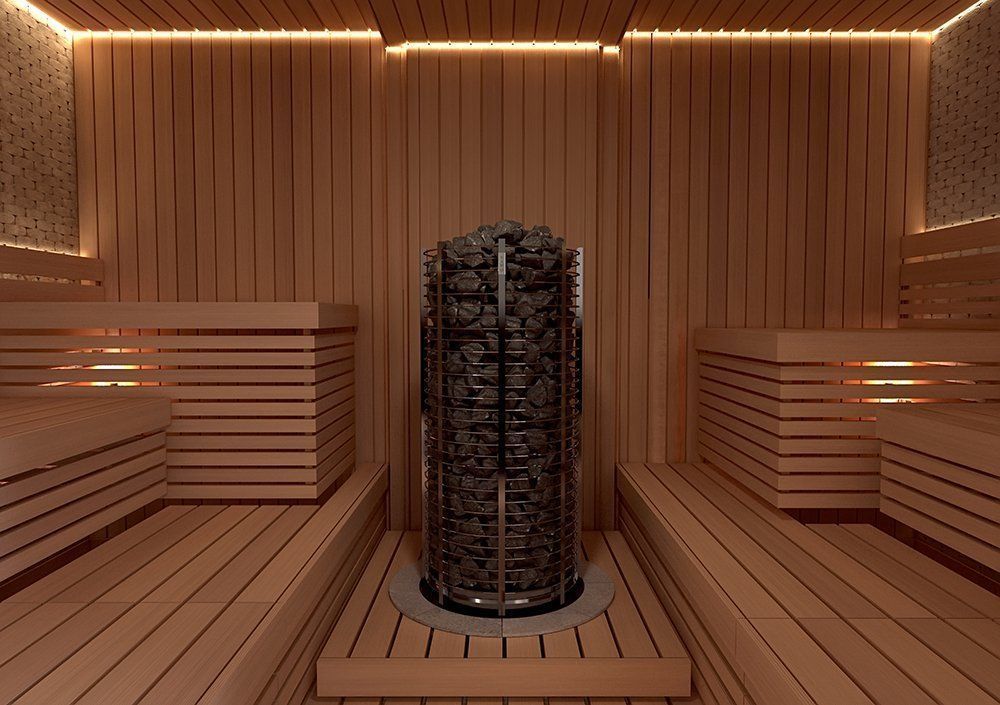 Электрическая печь SAWO TOWER TH3-60NB-P (6 квт, встроенный пульт, нержавейка) фотография